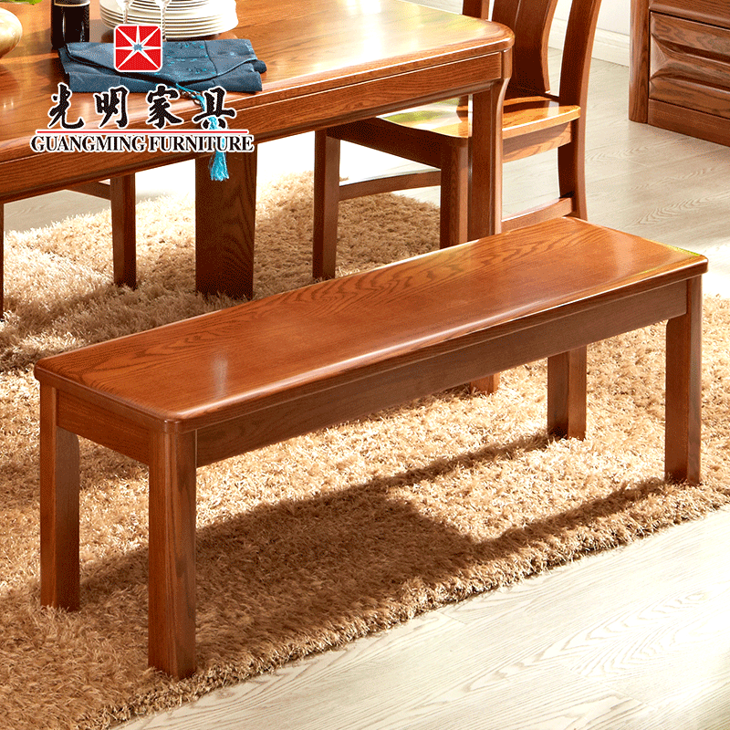 【光明家具】餐椅实木长条凳 1.35米北美红橡木餐凳 GY89-4374-135